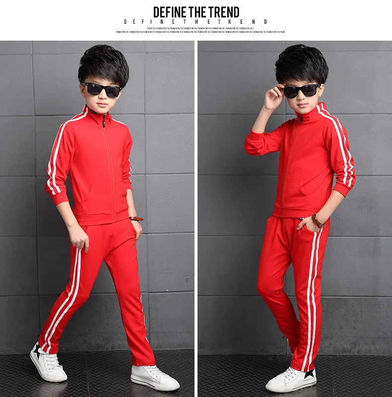 Спортивные костюмы для мальчиков и девочек, весенне-осенние детские спортивные костюмы, пальто+ штаны, 2 предмета, школьная форма, комплекты детской одежды для детей 4, 6, 8, 10, 12, 14 лет