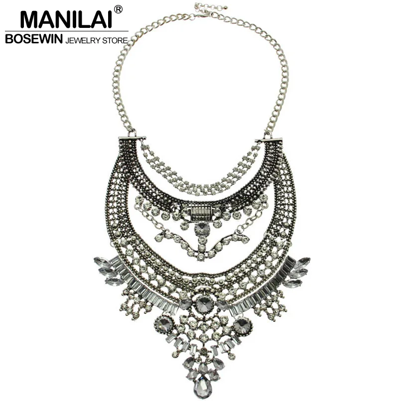Женское длинное ожерелье MANILAI винтажное чокер со стразами и кулонами украшения в