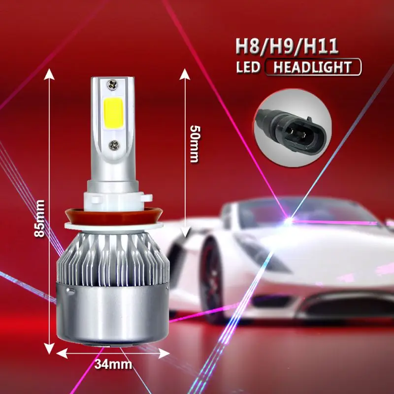 2 шт. водонепроницаемые светодиодные Передние Фары H8 H9 H11 C9 6000K|Передние LED-фары для