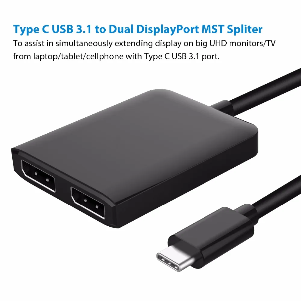 JZYuan USB C DP Displayport адаптер Тип 3 1 Мужской Двойной Женский конвертер 4 К 30 гц видео