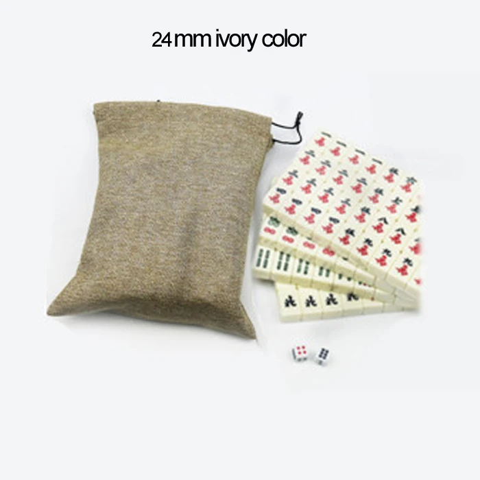 Ivory Size 24mm Твердый Меламиновый материал маленький 22# или 24# Китайский маджонг плитки прекрасный мини портативный путешествия Mah-Jong с сумкой для переноски - Цвет: Ivory Size 24mm