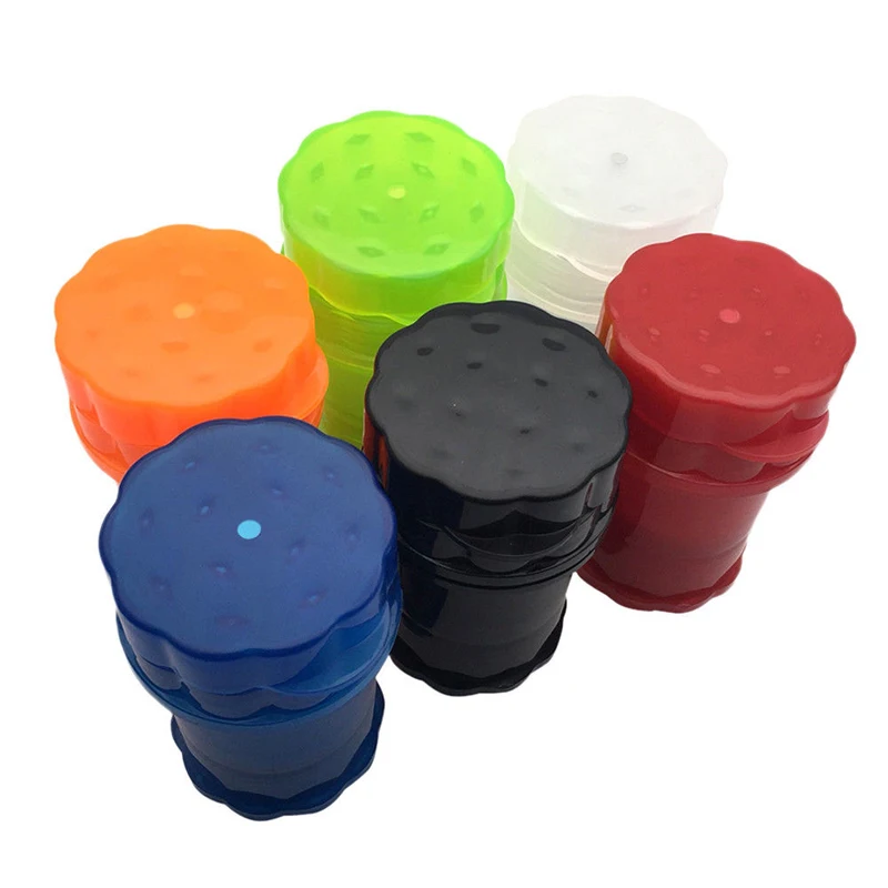 

Grinder Weed Plastic Counter Tobacco Spice Herb Grinder 4 Piece Herbal Smoke Chromium Crusher Cachimbo Tobacco Accessories