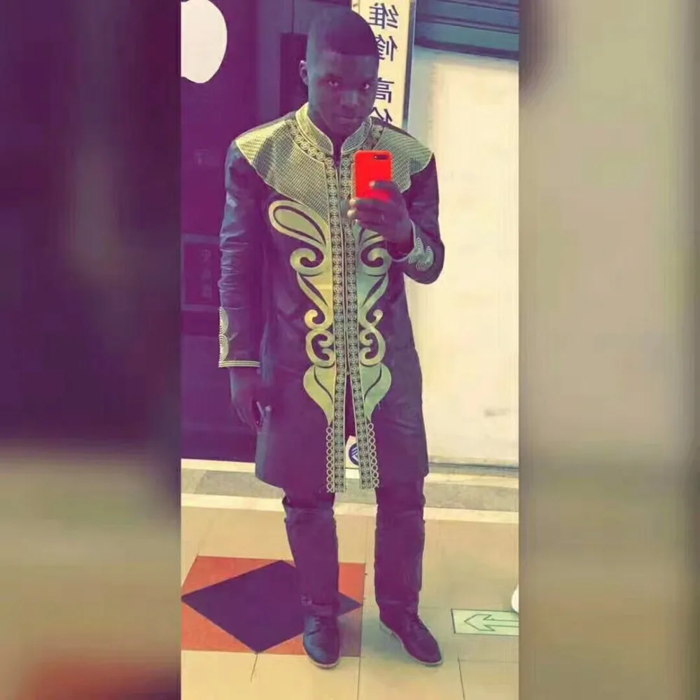 PH38 Dashiki/мужская одежда в африканском стиле Мужская bazin Одежда с вышивкой riche