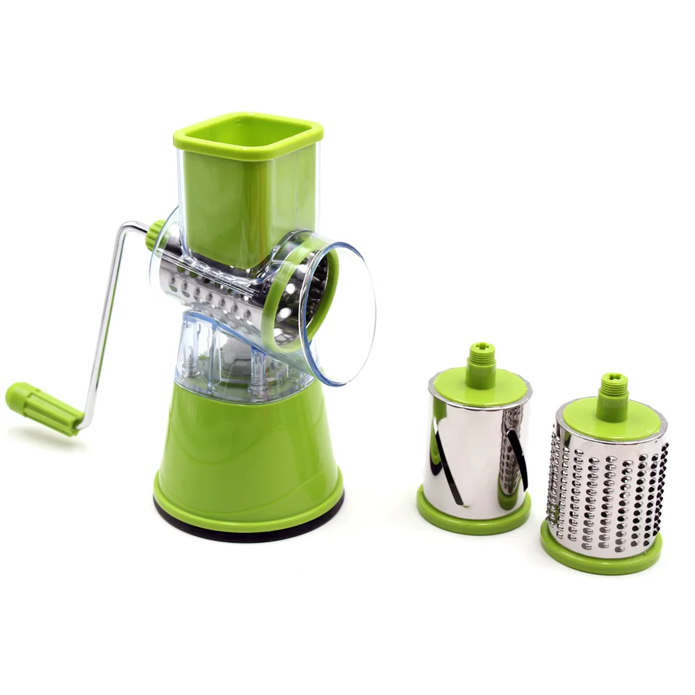 Green Style LIHUACHEN ручная овощерезка Многофункциональный Круглый мандолиновый слайсер для картофеля и сыра кухонные терки инструменты кухонные - Color: Green Style