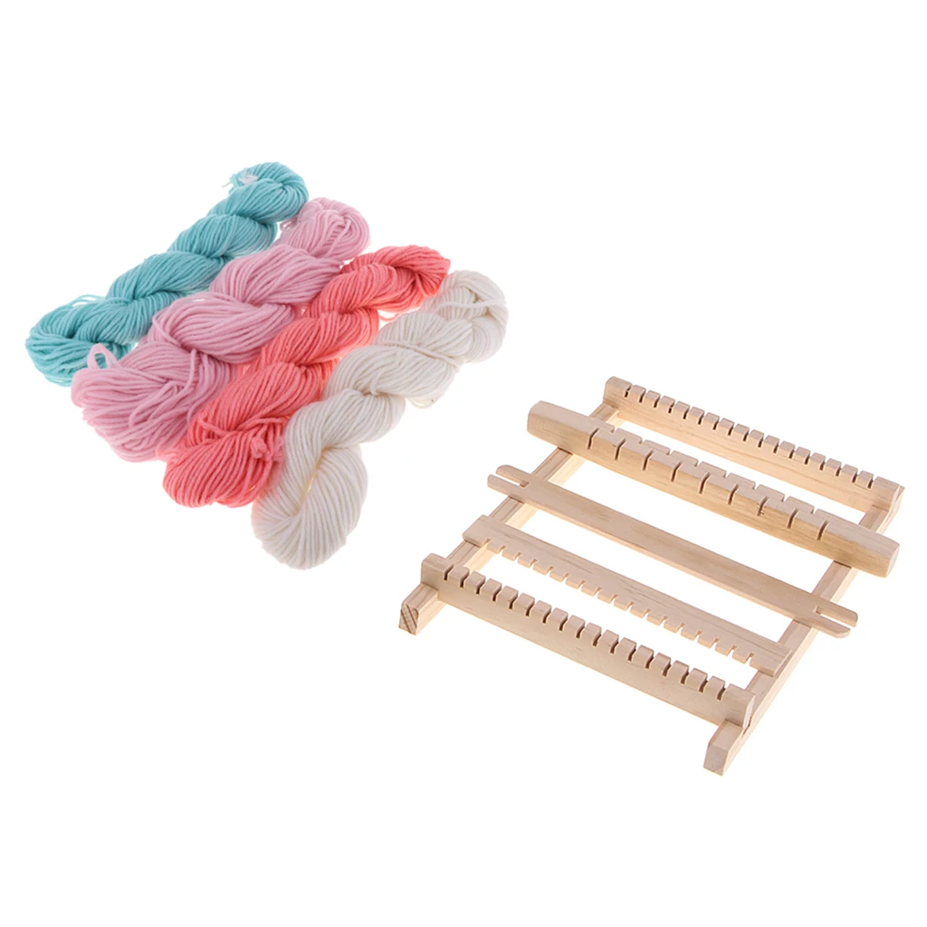 Деревянный традиционный ткацкий станок вязальные инструменты рама с 4 шерстяной