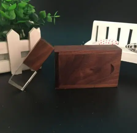 walnut Свадебная фотография Пользовательский логотип Деревянный Кристалл+ деревянная коробка USB 2,0 Версия памяти флэш-накопитель - Цвет: walnut