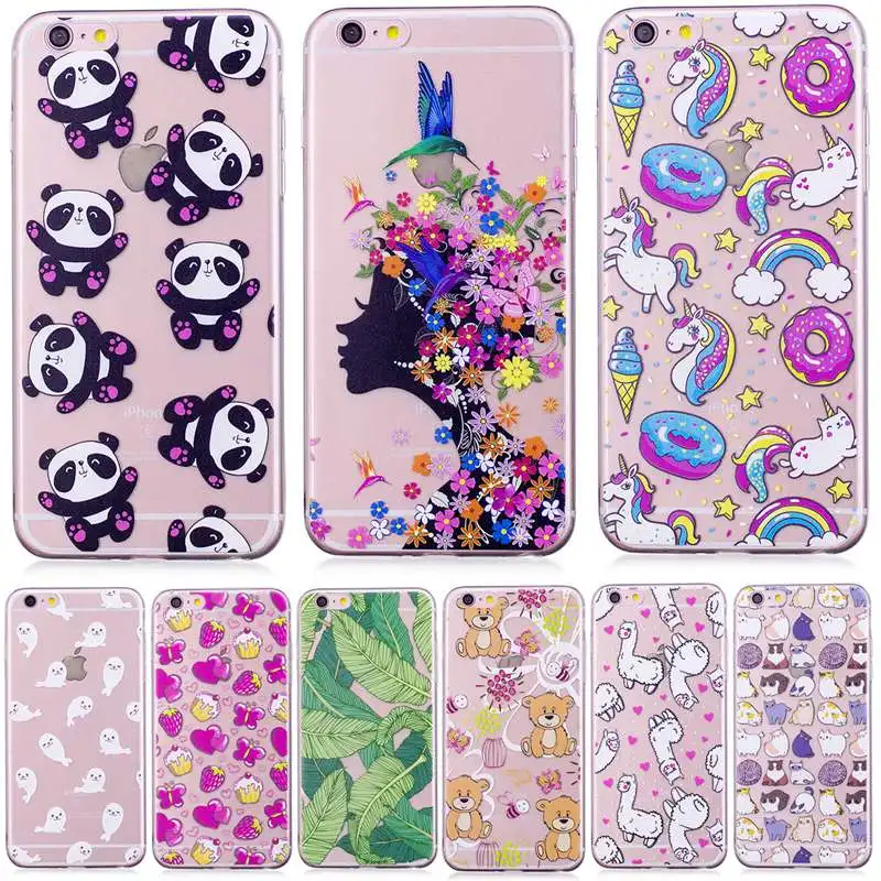 Чехол для iPhone 6 Plus 6S с красочным рисунком прозрачный силиконовый чехол телефона |