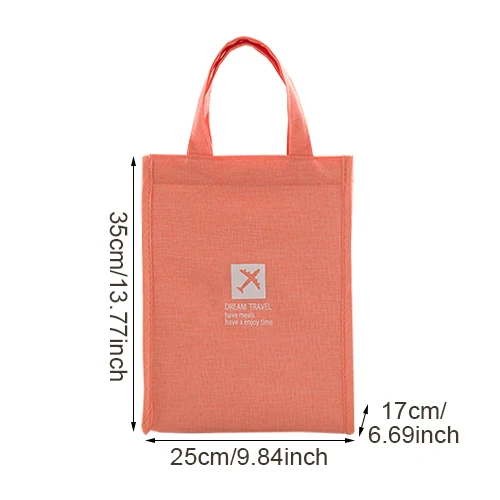 Orange L Lunch Bag Модная Портативная Термосумка для ланча, сумка для еды, свежий Bento, офисный напиток для пикника, холодноизоляционный органайзер, сумка, аксессуары, поставка - Цвет: Orange L Lunch Bag