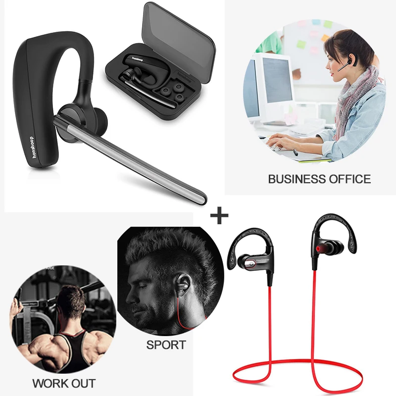 Водитель автомобиля Bluetooth наушники совместимы с iphone bluetooth гарнитура + спортивные