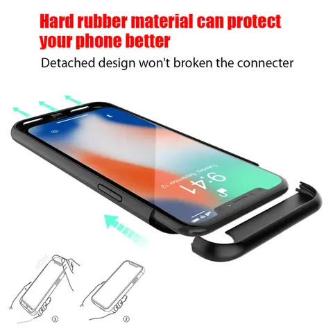 Чехол с полным покрытием для зарядного устройства для iPhone 6, 6S, 7, 8 Plus, 5, 5S SE, силиконовый чехол для внешнего аккумулятора для iPhone X, XS Max, XR