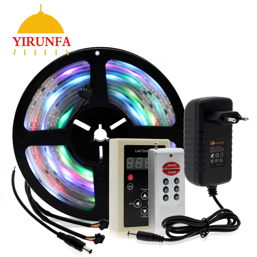 6803 IC Dream цветная RGB Светодиодная лента 5050 30 светодиодный/m IP67 водонепроницаемый 5 м+ 133 программа RF волшебный контроллер+ адаптер