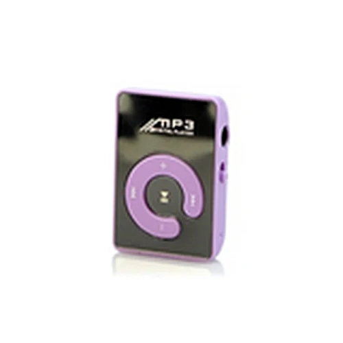 Мини зеркальный зажим USB цифровой Mp3 музыкальный плеер Поддержка 8 Гб SD TF карта - Цвет: Фиолетовый