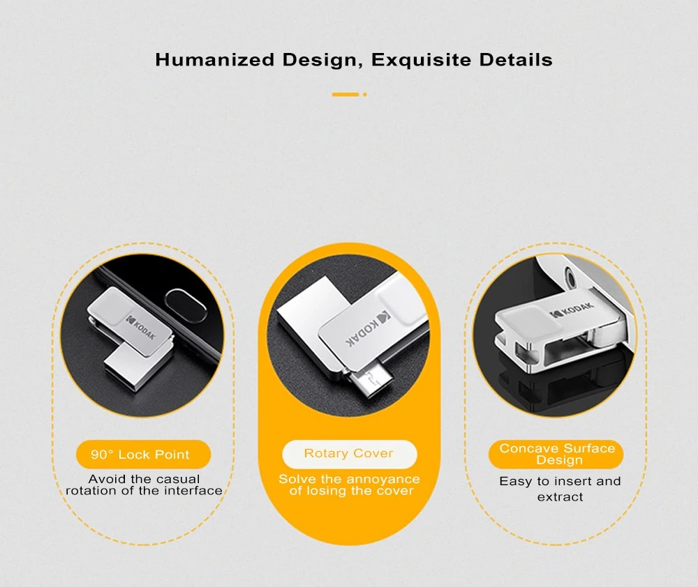 Металлический флеш-накопитель KODAK K223B USB 3,0/Micro USB с двойным интерфейсом 64 ГБ 32 ГБ 16 ГБ Флешка карта памяти U диск Memoria usb-накопитель