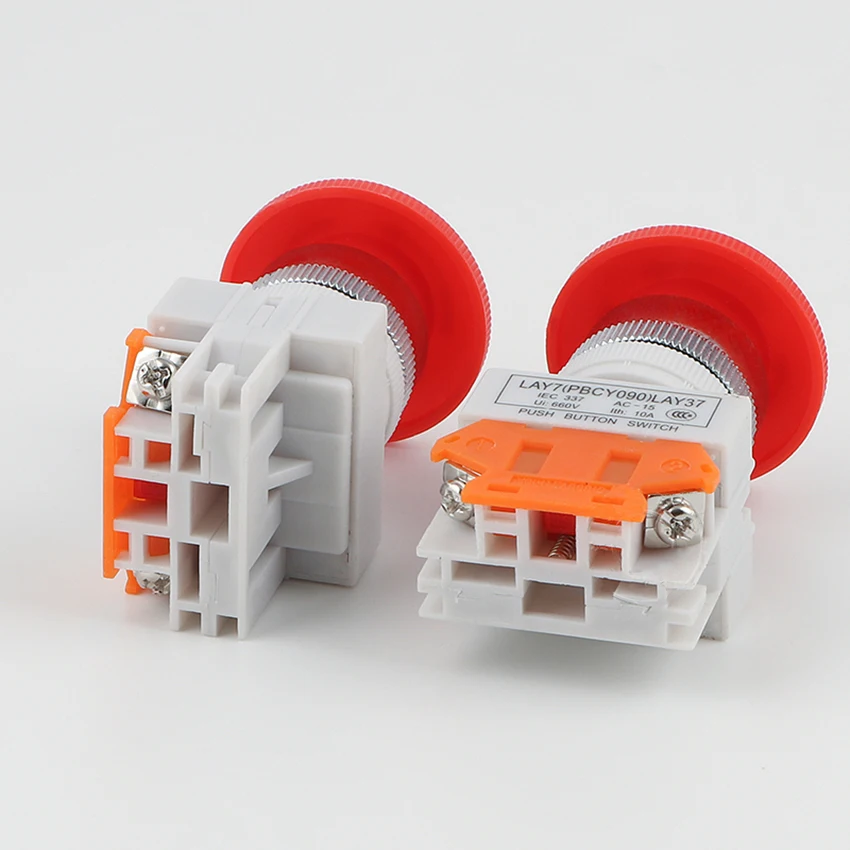 1pc 22mm Emergency Stop Latching Push Button Switch 10A Mushroom Cap 1 Normally Closed Open | Обустройство дома
