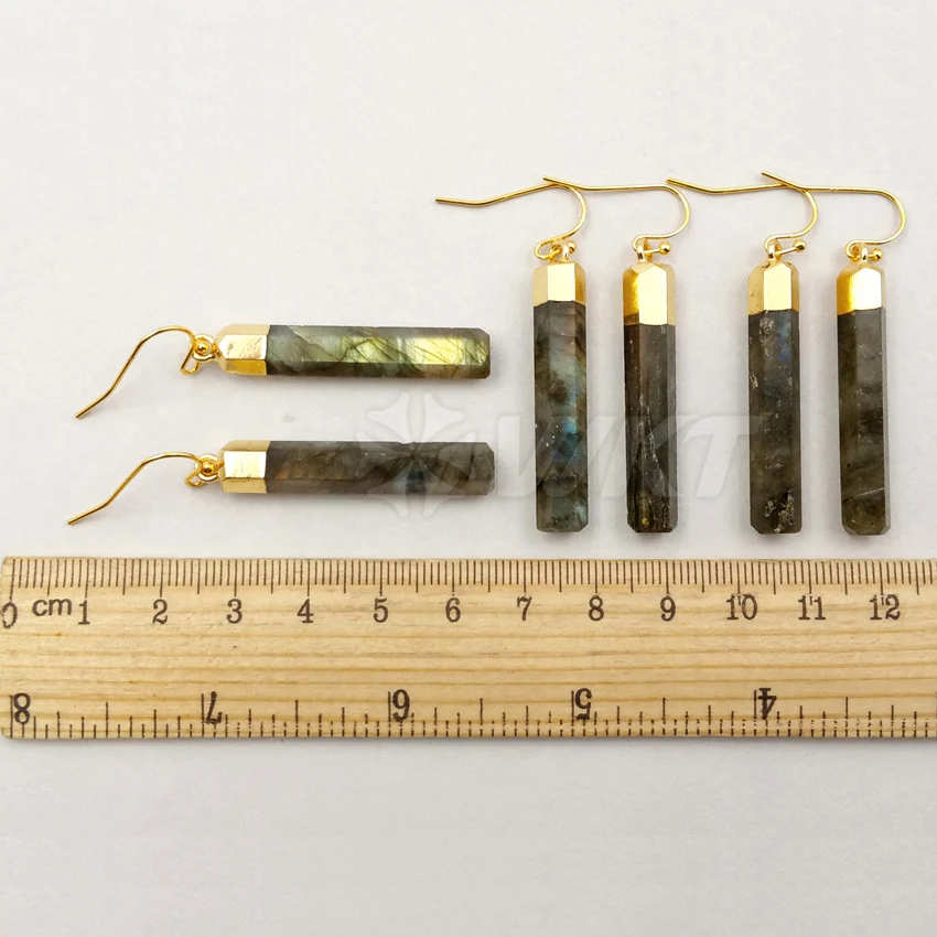 5 шт./лот серьги подвески из натурального Лабрадорита длина 40 мм шт./лот|earrings