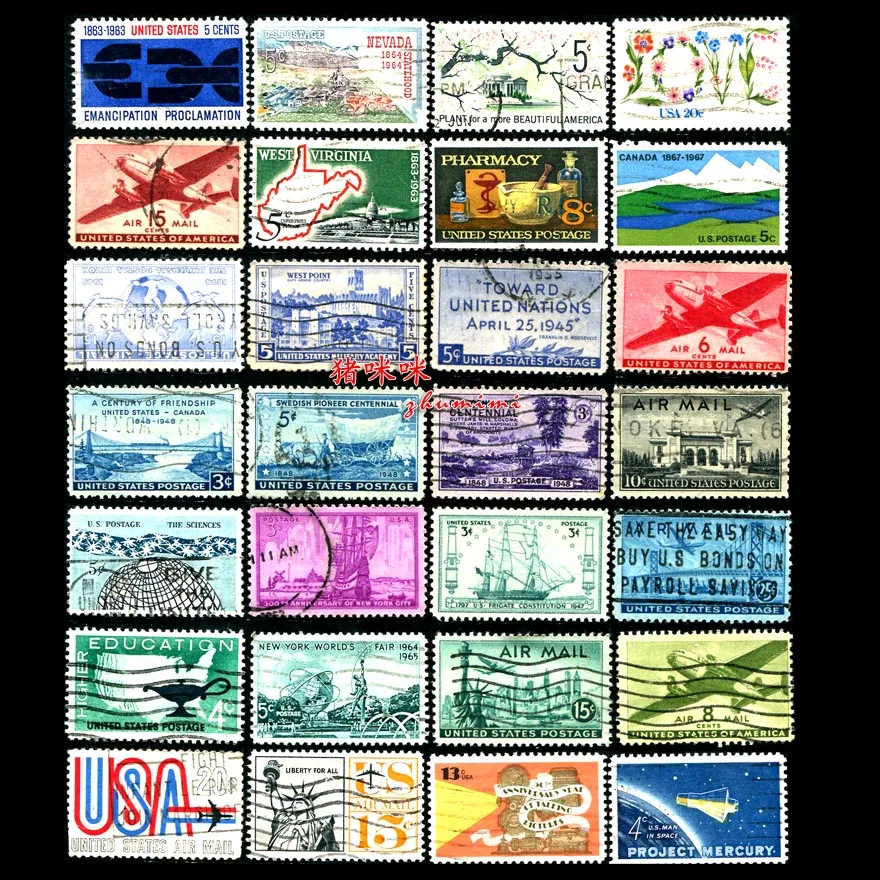50 шт./лот высокая стоимость для коллекции почтовый штамп США буквенный Pin