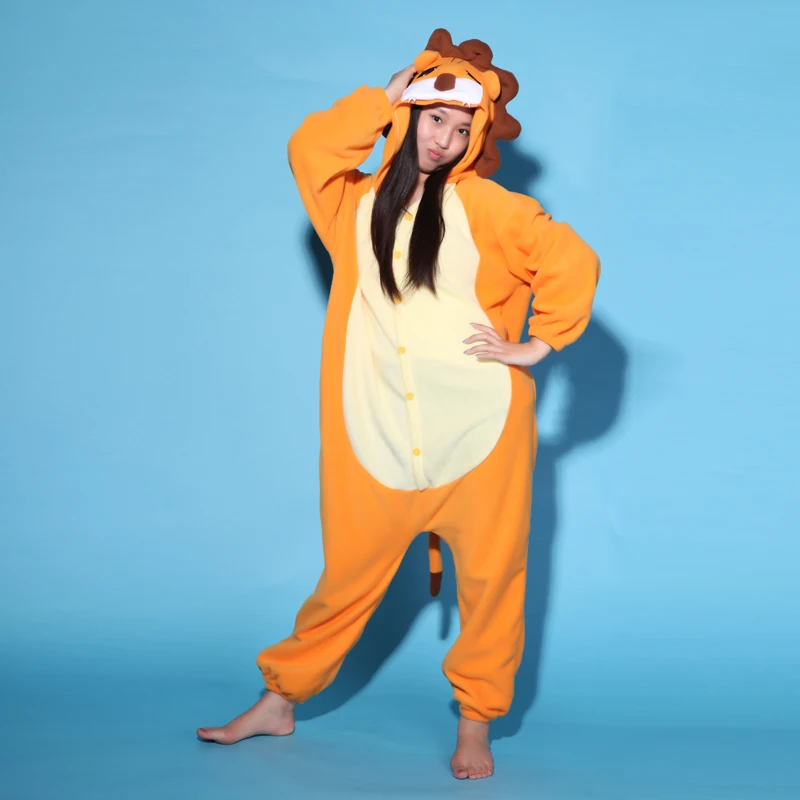 2017 для женщин и мужчин Унисекс пижама с принтом Лев пара Пижама красивые костюмы