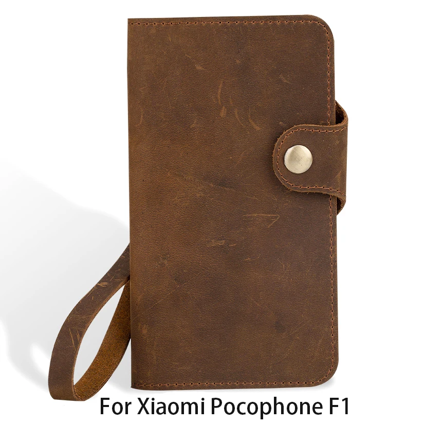 Натуральная кожа флип чехол для телефона для xiaomi Pocophone F1 чехол винтажный кожаный чехол для xiaomi 5S 6 A1 A2 Max 2 3 Redmi Note 5