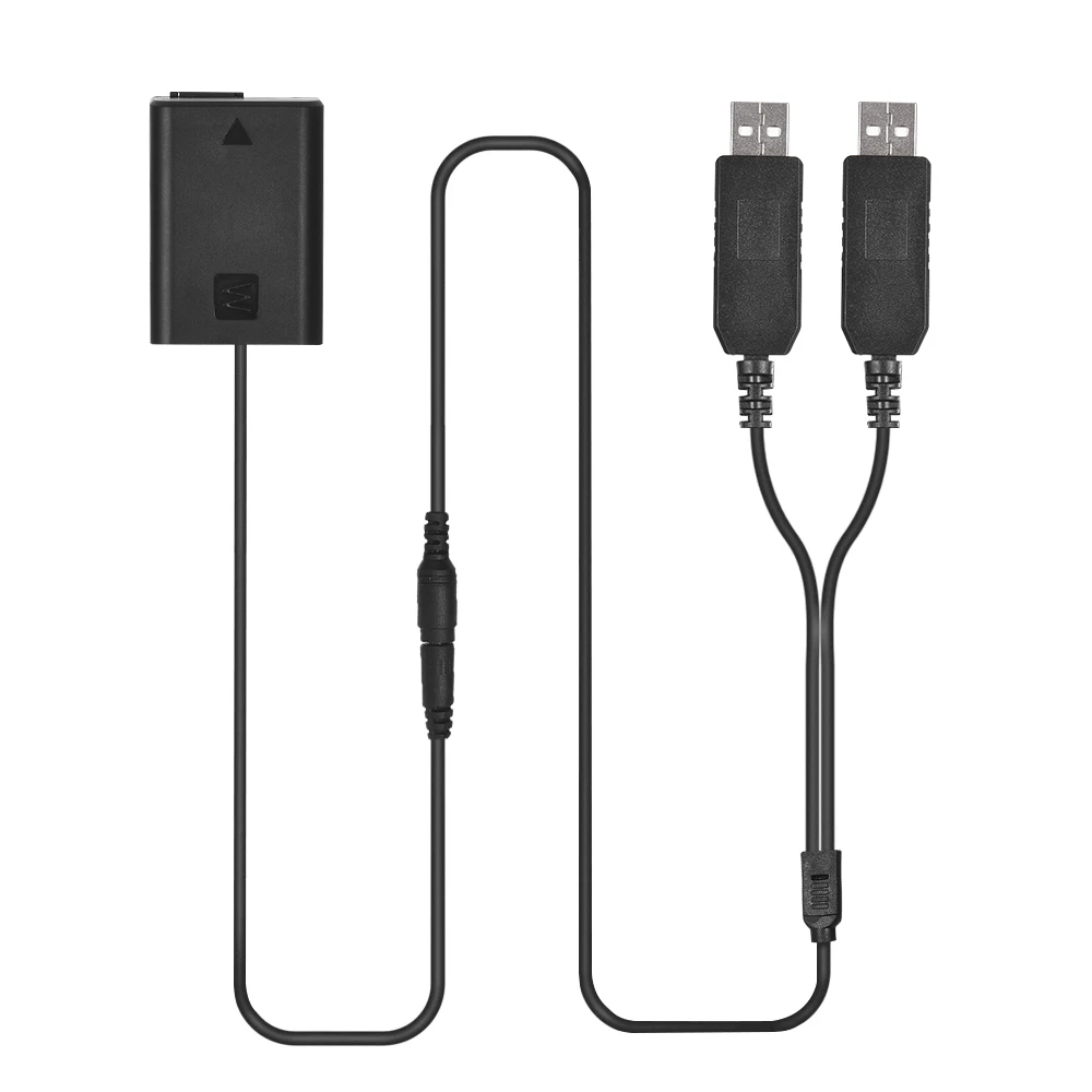 

Комплект питания Andoer с двумя USB-разъемами, Сменный адаптер переменного тока NP-FW50, фиктивный аккумулятор постоянного тока для камеры Sony NEX-3 ...