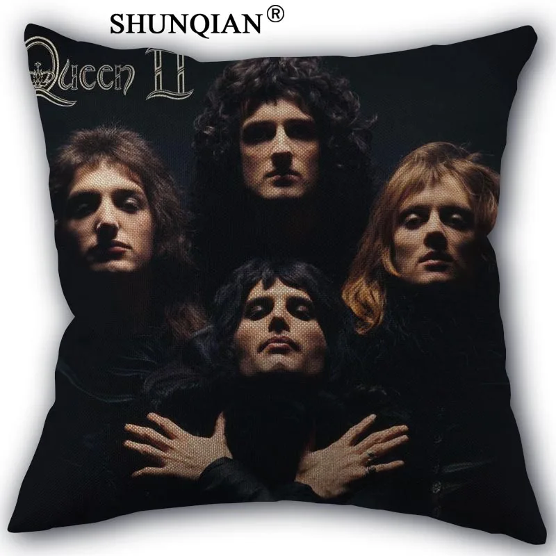 

Rock band queen Pillow Cover Custom Cotton Linen Decorative Pillows Covers Case For Textiles Chair 45x45cm one side A1017