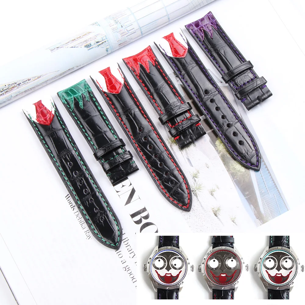 Ремешок из натуральной кожи крокодила для Константина часы Джокер зеленый