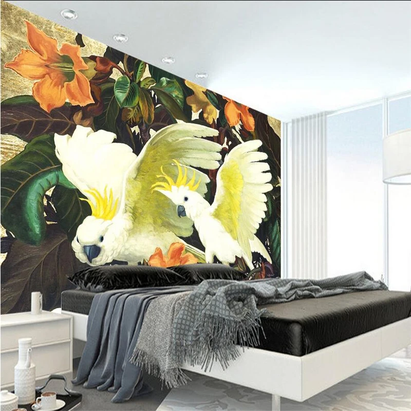 Wallpapers YOUMAN Custom 3d Wallpaper of Walls Bird And Branches Photo for Kids Room Girls Bedroom Decor Wall | Обустройство дома