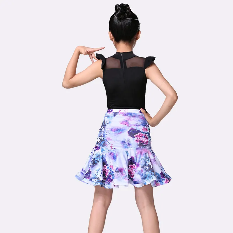 New Girls Kids Latin Dance Dress Women Sexy Printed Skirt Tops+Skirt Ballroom/tango/salsa/rumba/latin Dresses Clothes | Тематическая