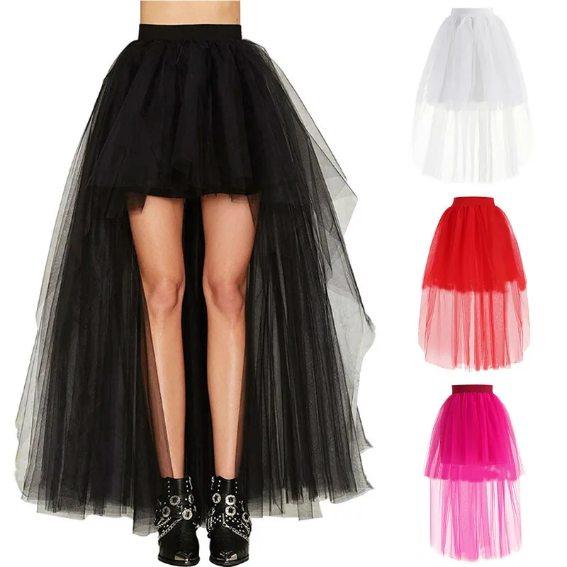

Women Adult 3 -layer Cloth Black Short Fore Long Back Smoking Sexy High Low Tutu Smoking Ballet Princess For Party Wedding