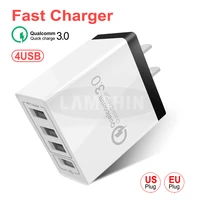 quick charger 3 0 usb charger for samsung iphone 7 8 huawei p20 tablet qc 3 0 4 port plug fast wall charger us eu plug