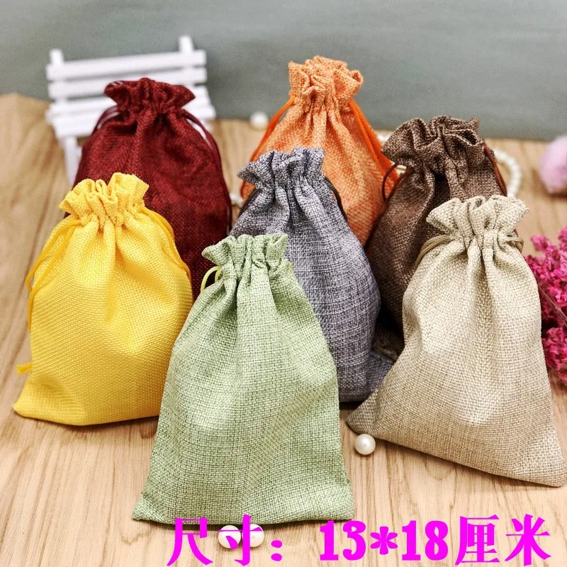 Ювелирные сумки Джутовая сумка-мешок бисера упаковка пакеты подарочные мешочки |