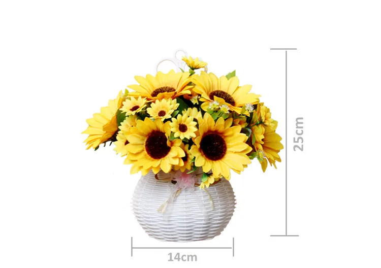 Пластиковая ваза с шелковыми цветами подвесная корзина контейнер для цветов