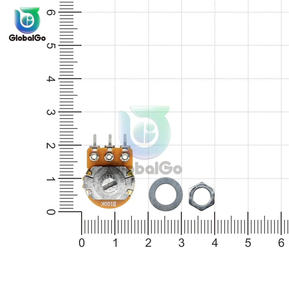 5 шт./лот WH148 B100K 3Pin 15 мм усилитель вала двойной стерео Потенциометр 100 K вращающийся