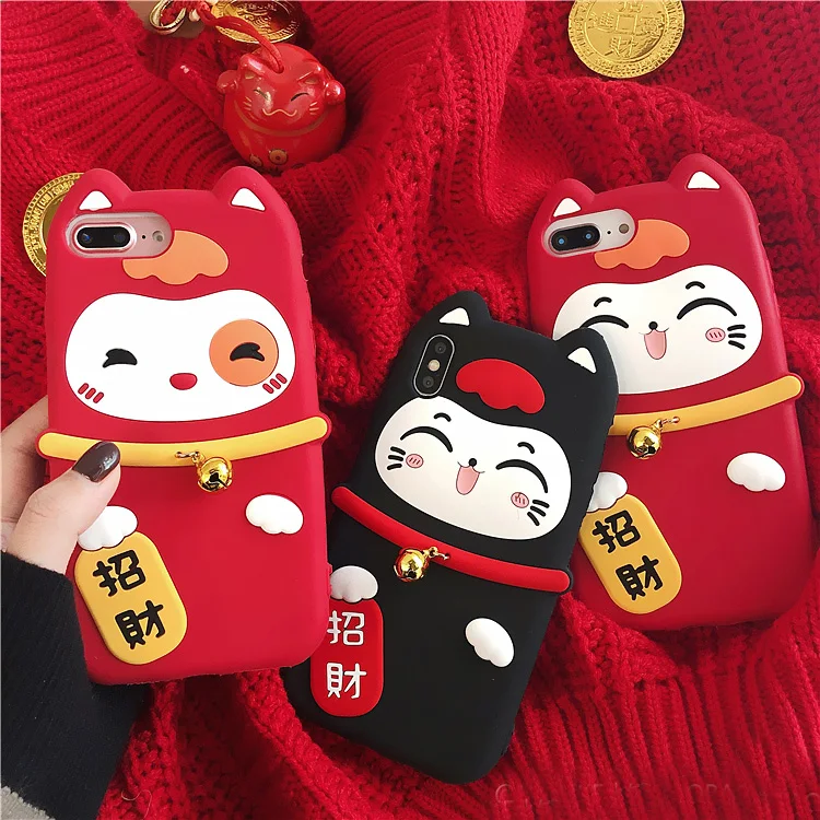 Мягкий чехол Lucky Cat для iPhone XS max XR X iphone 8plus 7 7plus 6 6S 6Sp 8 мягкий телефона с маленьким