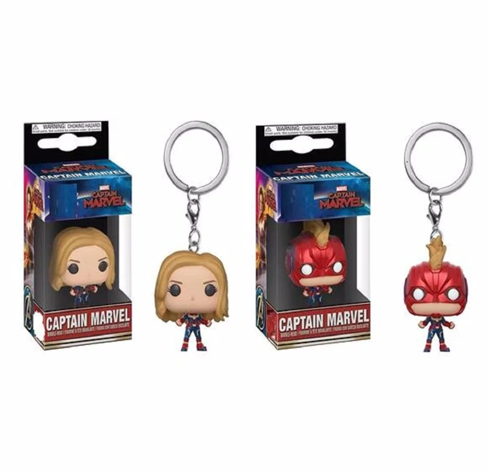 FUNKO POP Movie CAPTAIN MARVEL Figurine Keychain MS DC Justice League Wonder Woman Model Keychains Toys Avengers Endgame | Игрушки и