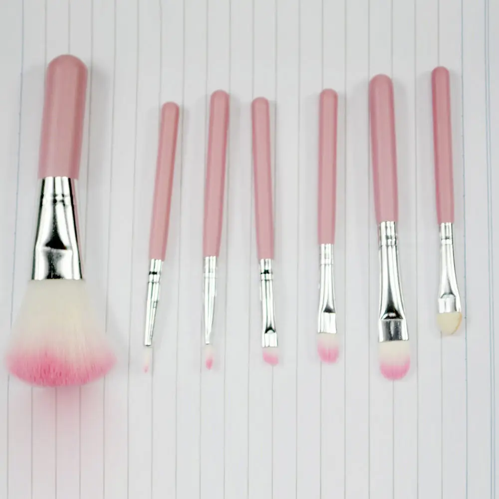 7 шт. Профессиональный набор кистей для макияжа Пудра основа век розовые кисти