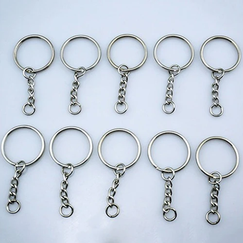 2019 DIY 10 шт Серебряный тон брелок заготовки брелки Сплит Кольца с 4 звеньями Цепи