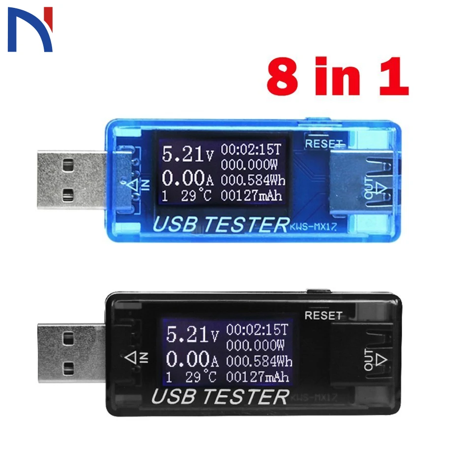 8 в 1 ЖК дисплей QC 2 0 3 USB детектор напряжения тока Вольтметр Амперметр зарядное