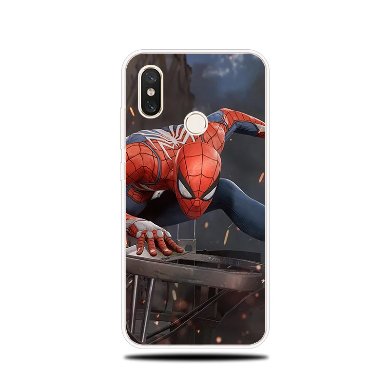 Силиконовый чехол с человеком-пауком Железным человеком для Xiaomi Mi 5X A1 A2 6 6X Note 3 8 9 SE