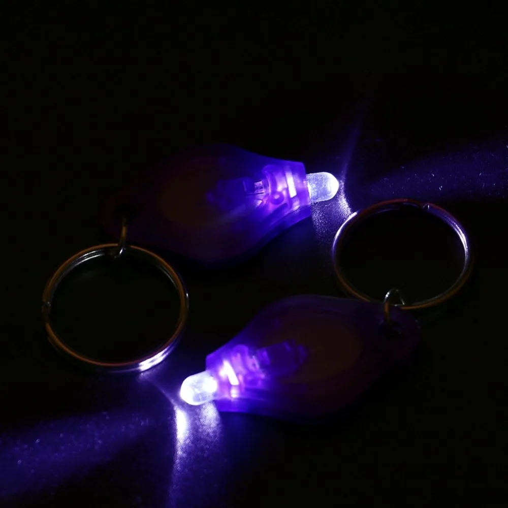 10 упаковок УФ мини брелок светодиодный фонарик фонарь лампа Blacklight черный свет
