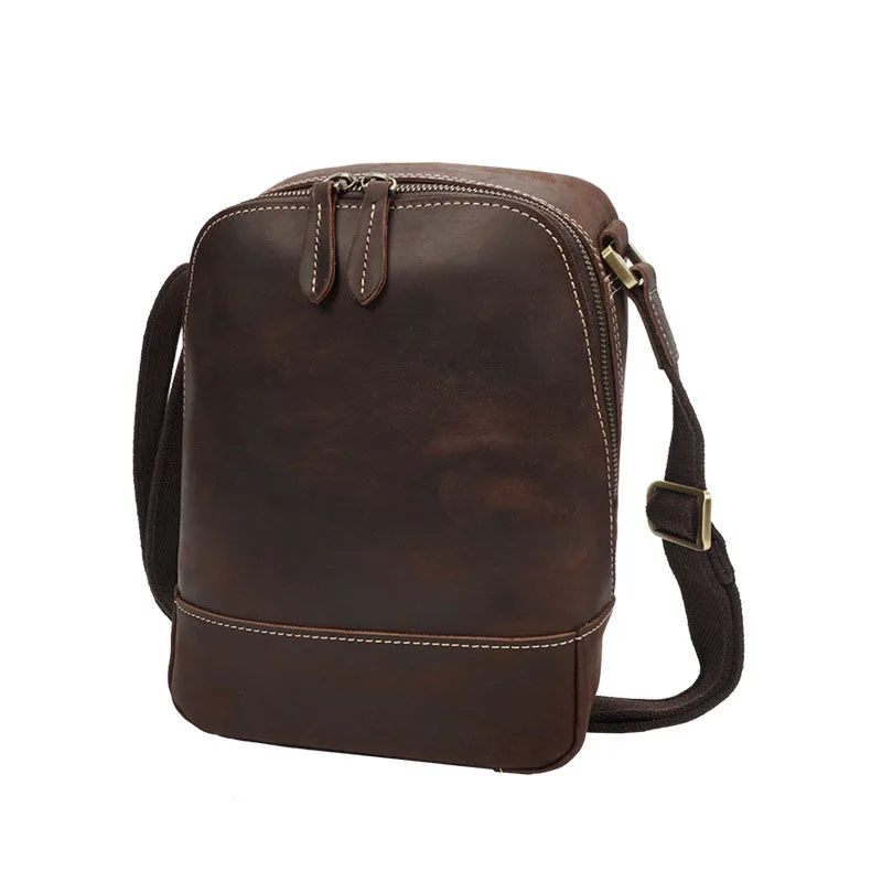 Кожаная мужская сумка AETOO повседневная мессенджер винтажная на плечо нагрудная