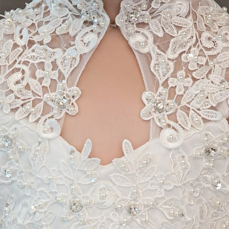 Glizt свадебные платья для девочек с высоким воротником белое тюлевое платье