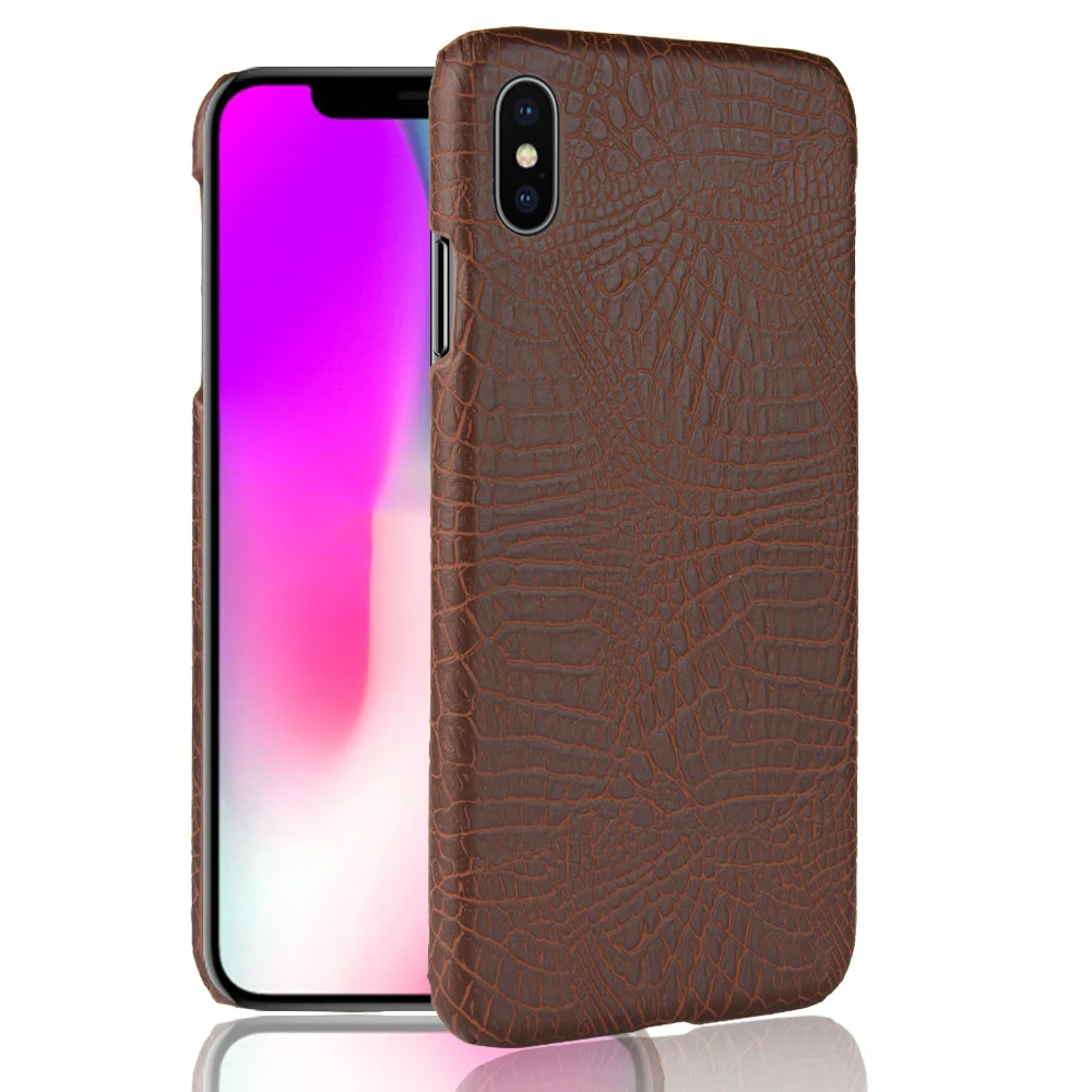 Жесткий чехол из крокодиловой кожи для iPhone XS чехлы жесткий с подставкой