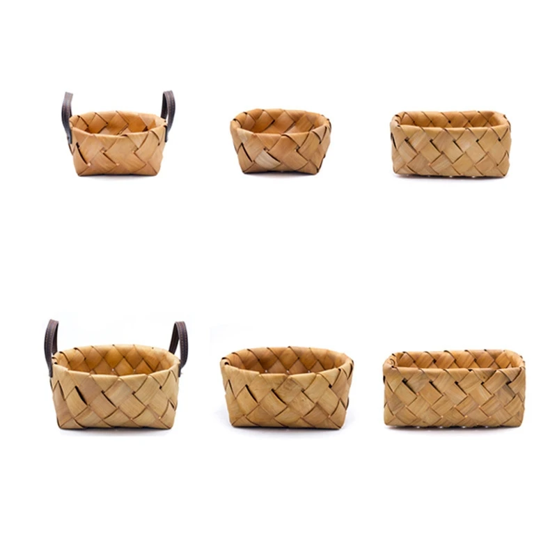 Креативная плетеная корзина для хранения деревянных чипсов ручной работы