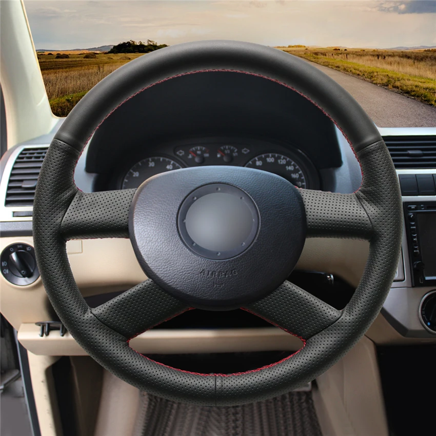 MEWANT черный чехол рулевого колеса автомобиля из искусственной кожи для Volkswagen VW Golf