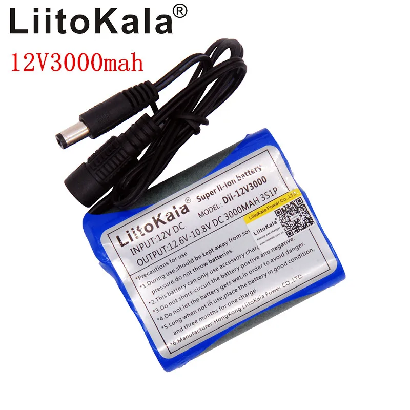 Liitokala 12V 3000mAh 3S1P литиевая батарея 18650 аккумуляторная батарея литиевая батарея режим ожидания монитор источник питания