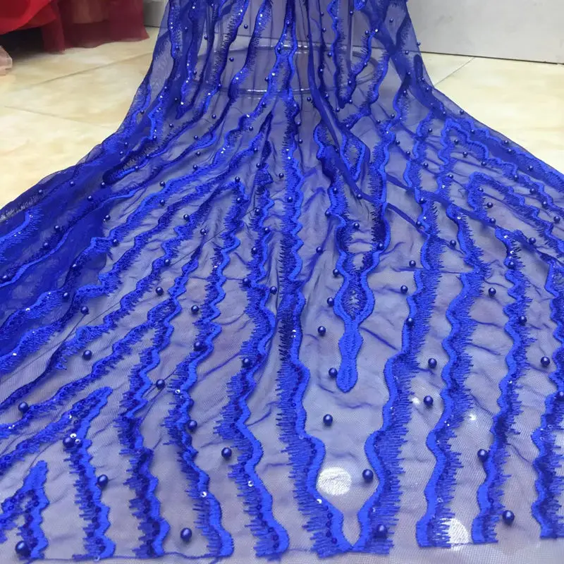 

New Nigerian lace fabric, Dubai embroidered French tulle beaded lace fabric