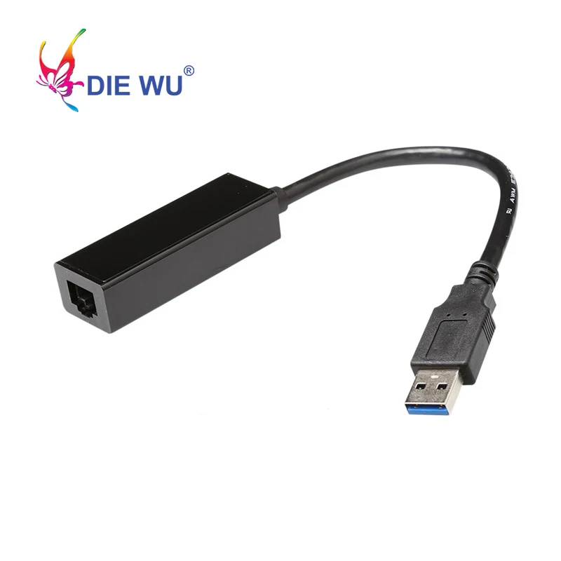 DIEWU Внешний USB3.0 к RJ45 сетевой адаптер 10/100/1000 Мбит/с чип Realtek 8253 для ПК ноутбук Win 7/8/10