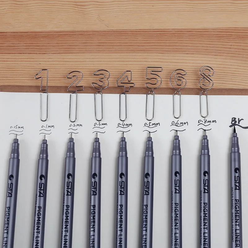 

45 pcs/Lot Water resistant pigment liner Water based gel pen & brush for painting drawing cartoon Art Supplies Stationery F986