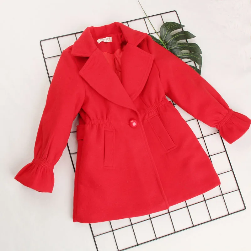 Шерстяное пальто для девочек детская одежда зимние и куртки детей кашемировая