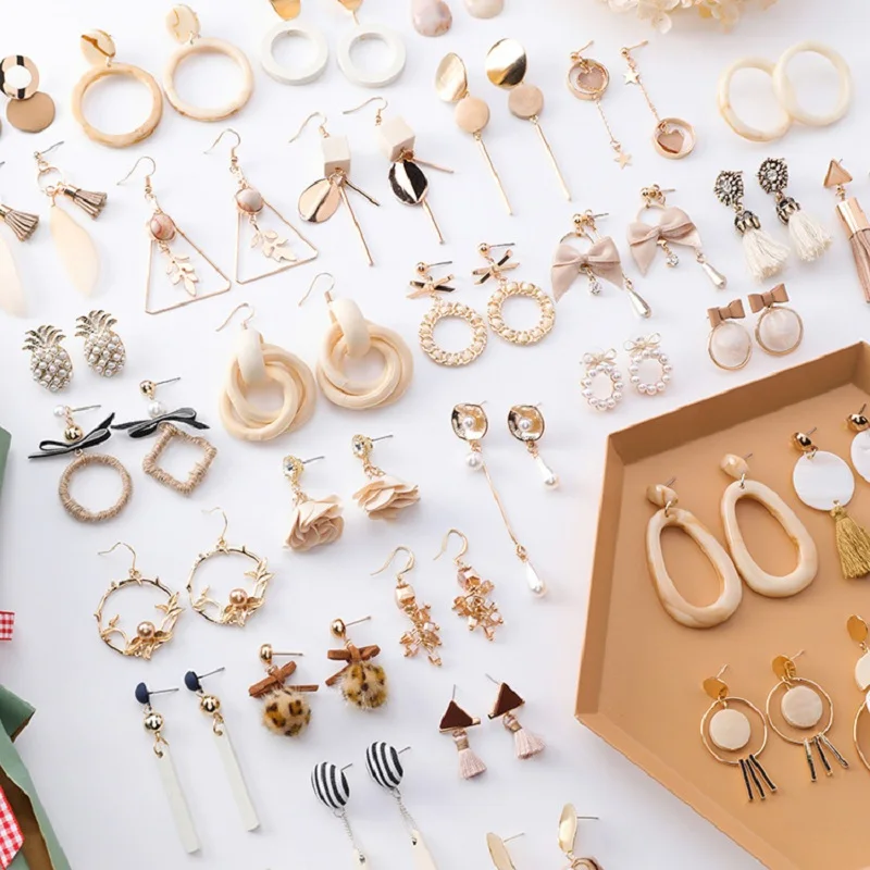 Женские длинные серьги подвески из смолы с акриловым жемчугом в Корейском стиле